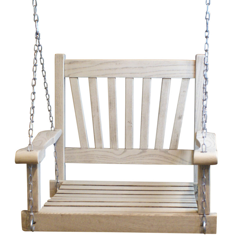 Gracie Oaks Single Person Slat Back Porch Swing